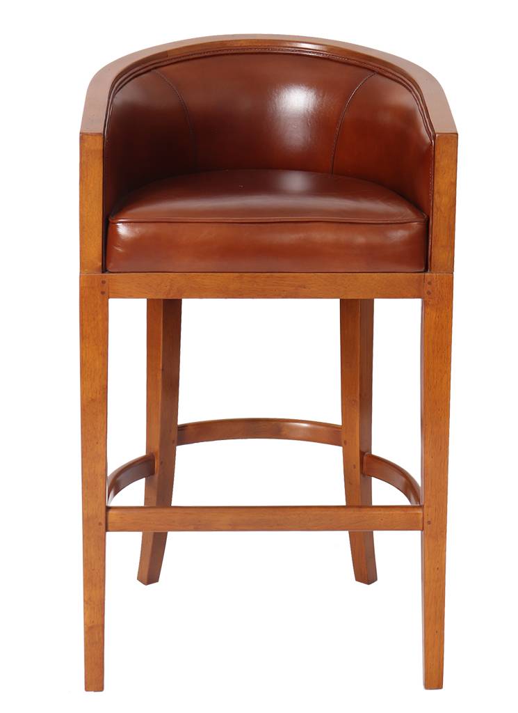 Chaise de bar PIROGUE, cuir vintage