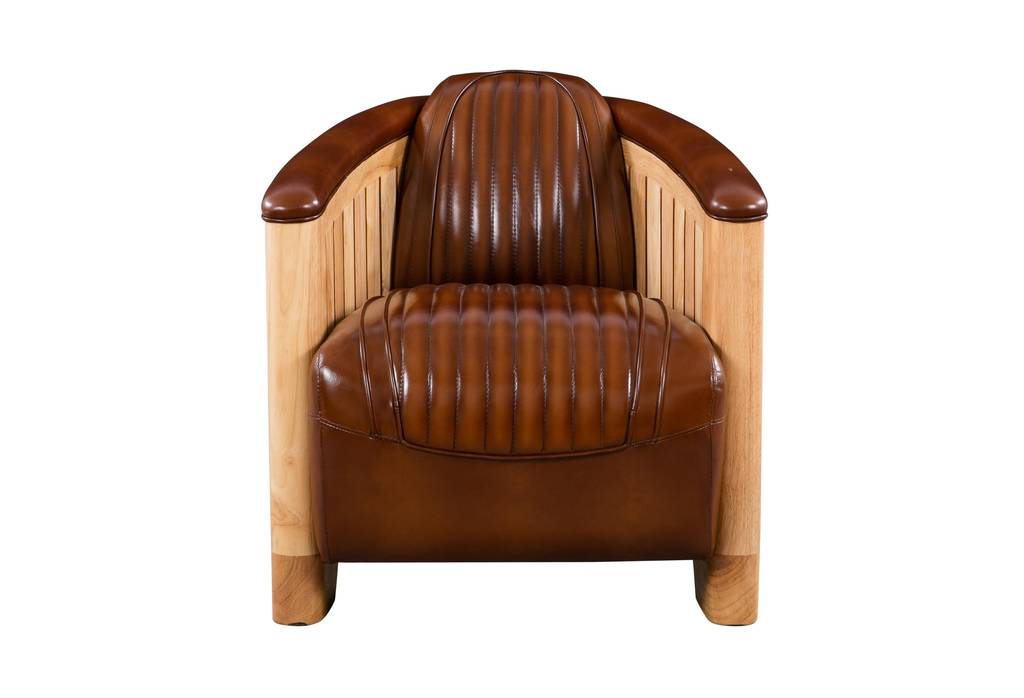 Fauteuil club cuir vintage art déco vintage - Ameublement