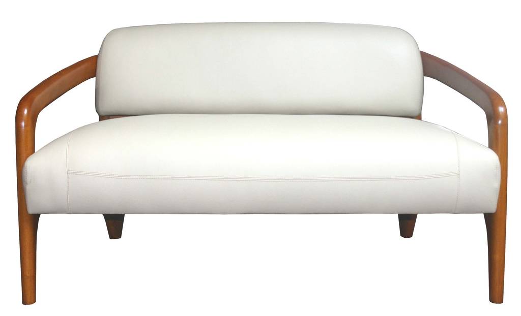 Canapé 3 Places En Cuir Blanc – 185 Cm – Occasion, Bon état